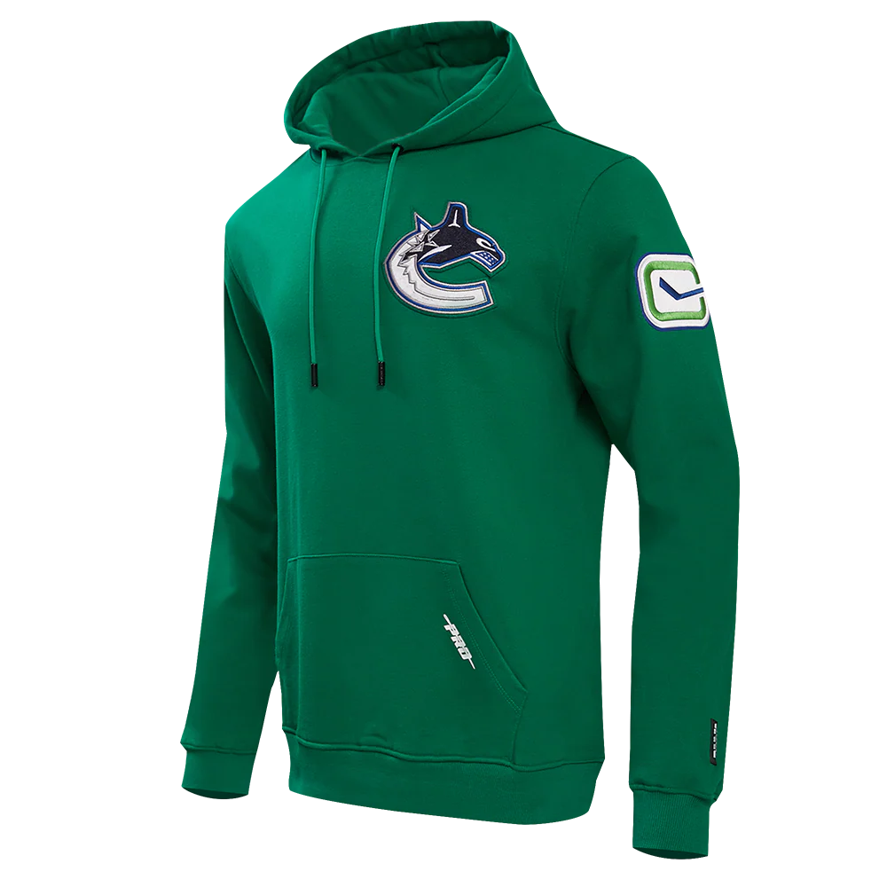 NHL VANCOUVER CANUCKS CLASSIC MEN'S CHENILLE DK PO HOODIE (KELLY GREEN) - Image 2