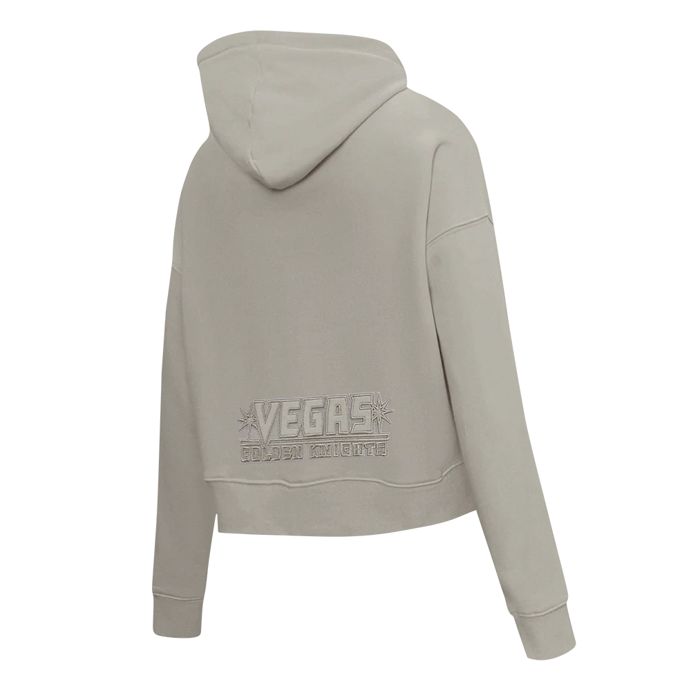 NHL VEGAS GOLDEN KNIGHTS NEUTRAL WOMEN'S CROPPED PULLOVER HOODIE (TAUPE) - Image 4