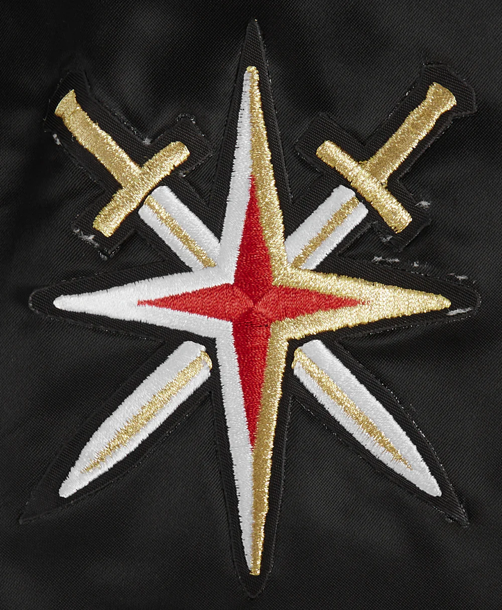 NHL VEGAS GOLDEN KNIGHTS JEWELS WOMEN'S SATIN JACKET (BLACK) - Image 5