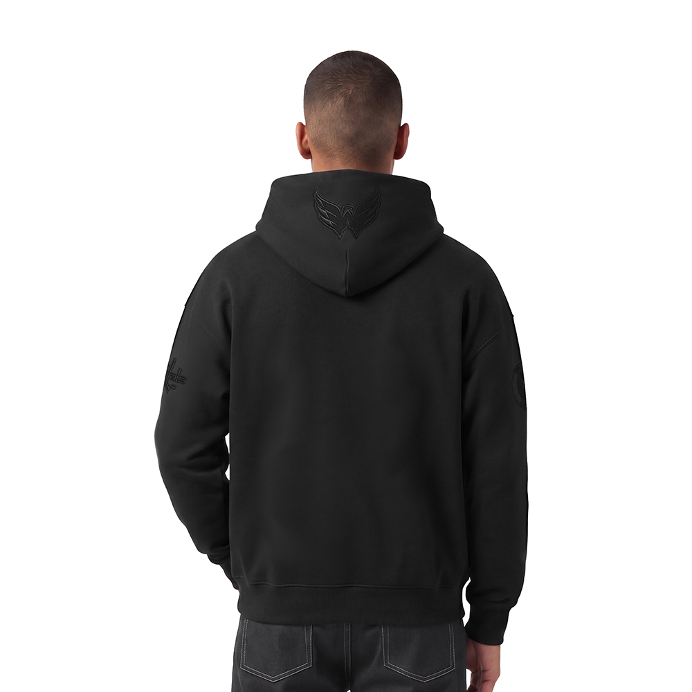 NHL WASHINGTON CAPITALS NEUTRAL MEN'S DROP SHOULDER PULLOVER HOODIE (BLACK) - Image 2