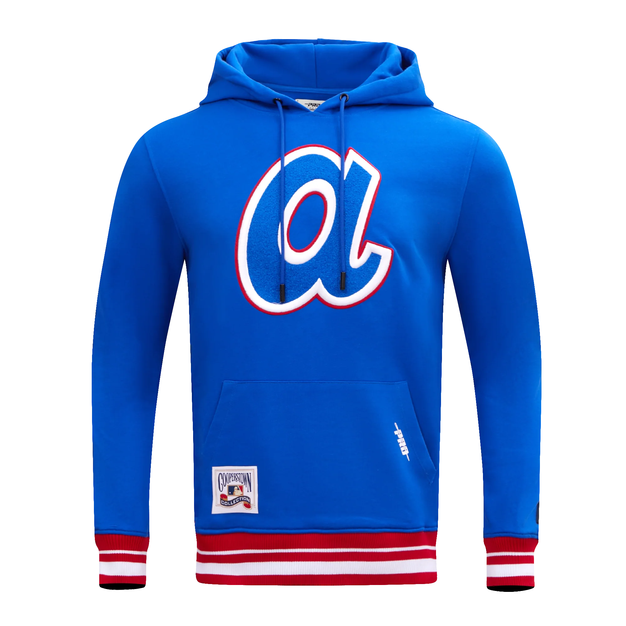 MLB ATLANTA BRAVES RETRO CLASSIC MEN'S PULLOVER HOODIE (ROYAL/RED) - Image 2