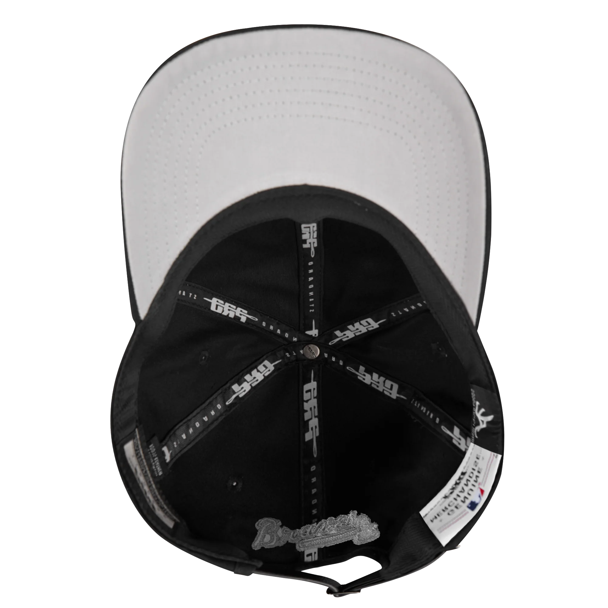 MLB ATLANTA BRAVES REVERSE FRENCH TERRY WOOL BLEND PRO SIX STRAP (EGGSHELL/ BLACK) - Image 6