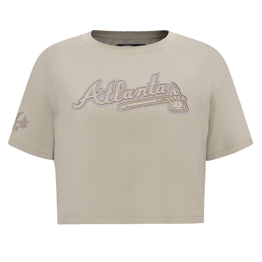 MLB ATLANTA BRAVES NEUTRAL WOMEN'S BOXY TOP (TAUPE)