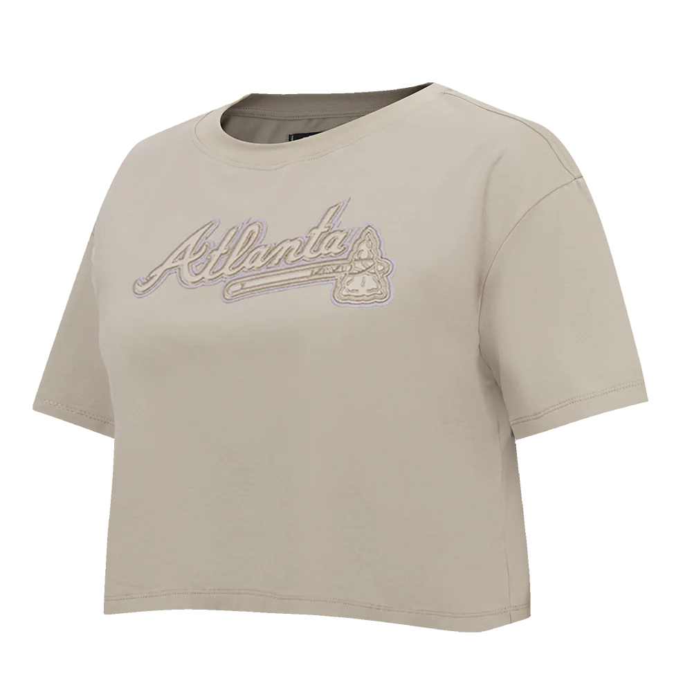 MLB ATLANTA BRAVES NEUTRAL WOMEN'S BOXY TOP (TAUPE) - Image 2