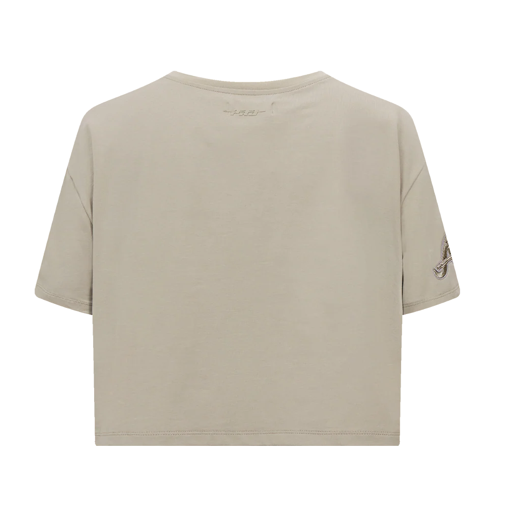 MLB ATLANTA BRAVES NEUTRAL WOMEN'S BOXY TOP (TAUPE) - Image 3