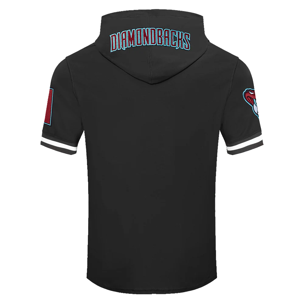 MLB ARIZONA DIAMONDBACKS CORBIN CARROLL #7 CLASSIC MEN'S SHORT SLEEVE PULLOVER HOODIE (BLACK) - Image 3