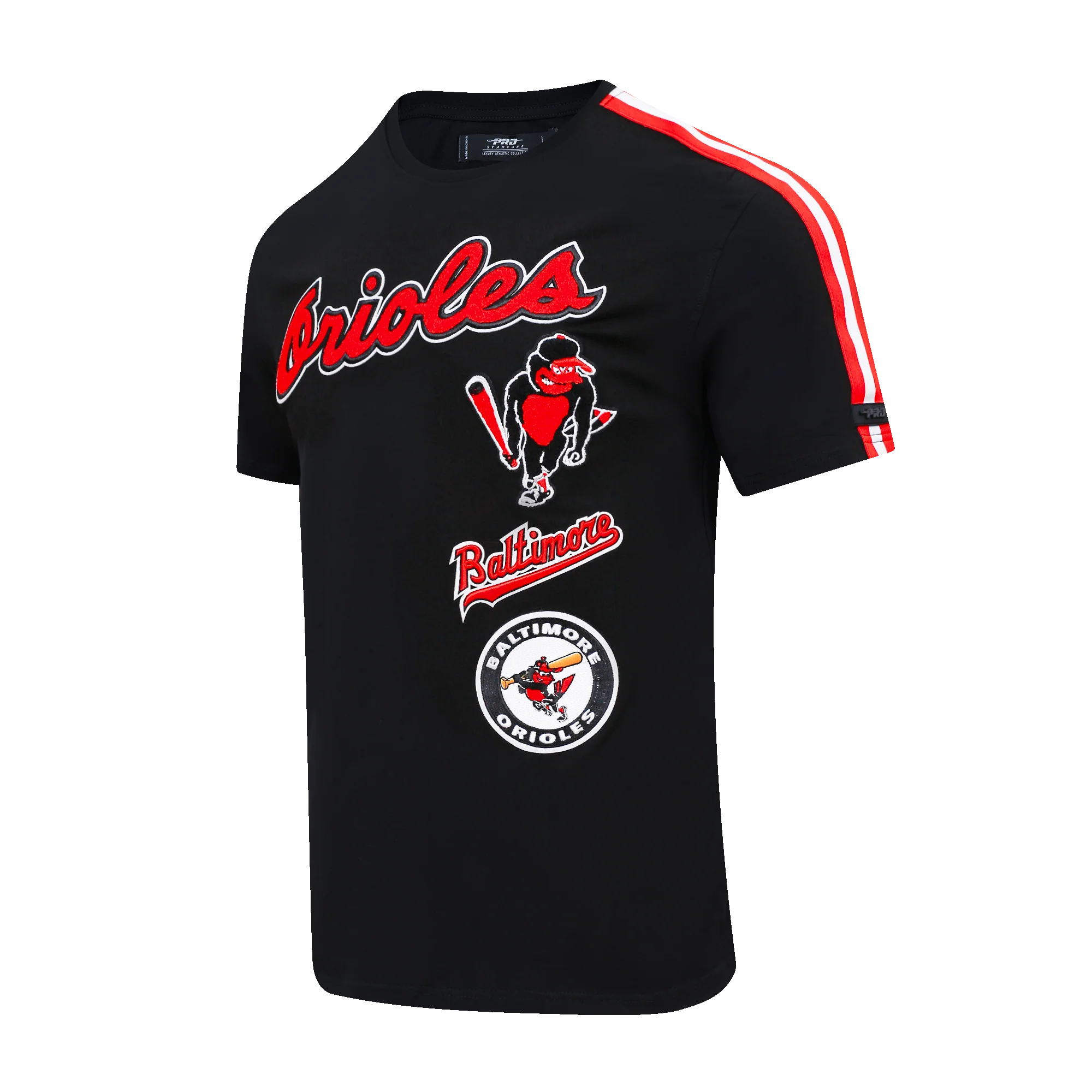 MLB BALTIMORE ORIOLES RETRO CLASSIC MEN'S STRIPED TOP (BLACK/ORANGE) - Image 2