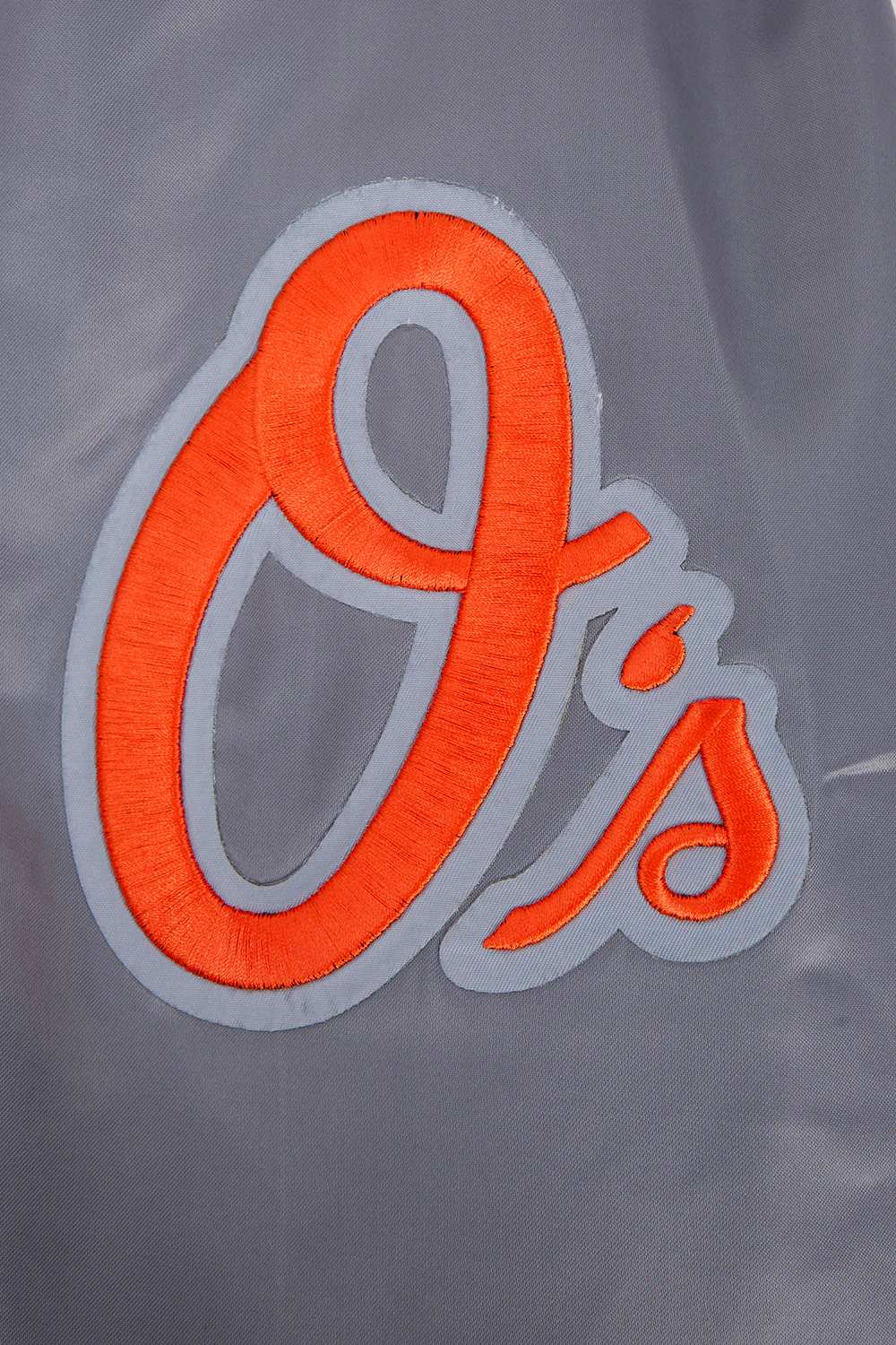 MLB BALTIMORE ORIOLES SCRIPT TAIL MEN'S SATIN JACKET (GRAY) - Image 7