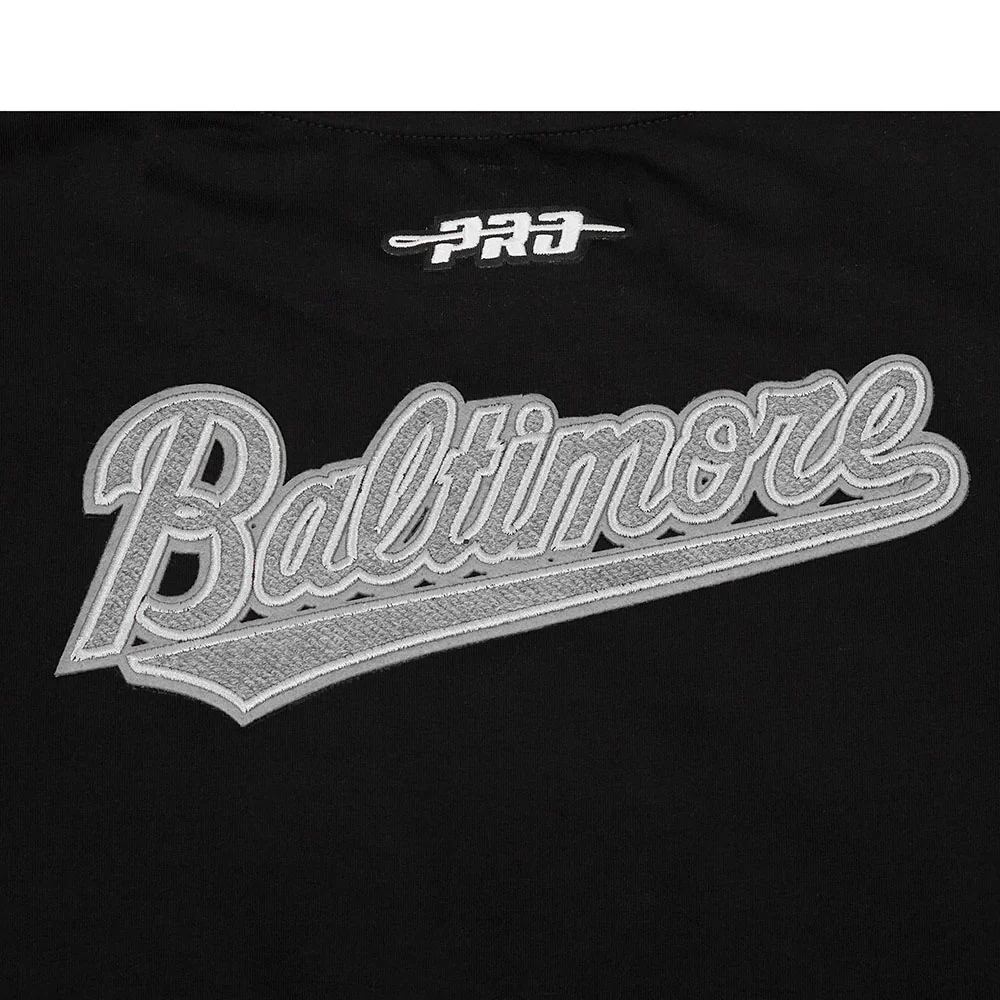 MLB BALTIMORE ORIOLES REVERSE FRENCH TERRY WOMEN'S SINGLE JERSEY BOXY TOP (BLACK) - Image 11