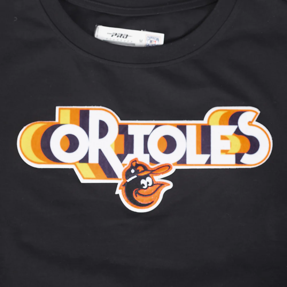 MLB BALTIMORE ORIOLES RETRO ELEVATION WOMEN'S SINGLE JERSEY BOXY TOP (BLACK) - Image 5