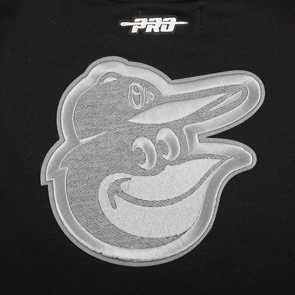 MLB BALTIMORE ORIOLES REVERSE FRENCH TERRY WOMEN'S FLEECE CREWNECK (BLACK) - Image 9