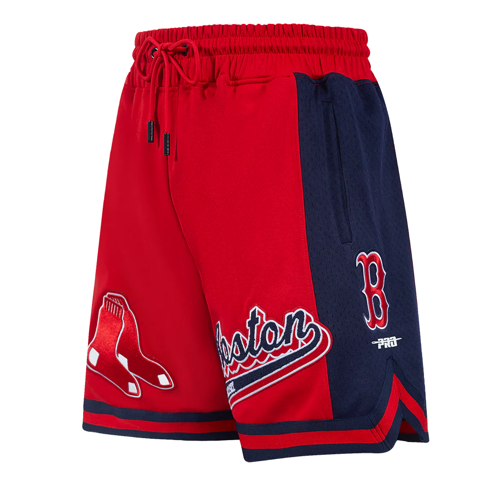 MLB BOSTON RED SOX SCRIPT TAIL MEN'S DOUBLE KNIT 2.0 SHORT (RED/MIDNIGHT NAVY/RED)