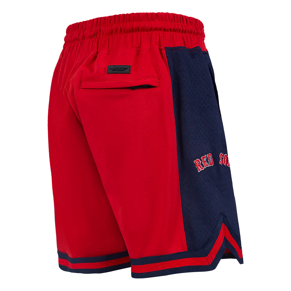 MLB BOSTON RED SOX SCRIPT TAIL MEN'S DOUBLE KNIT 2.0 SHORT (RED/MIDNIGHT NAVY/RED) - Image 4
