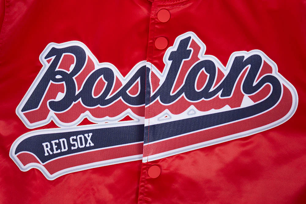 MLB BOSTON RED SOX SCRIPT TAIL MEN'S SATIN JACKET (RED/MIDNIGHT NAVY/RED) - Image 5