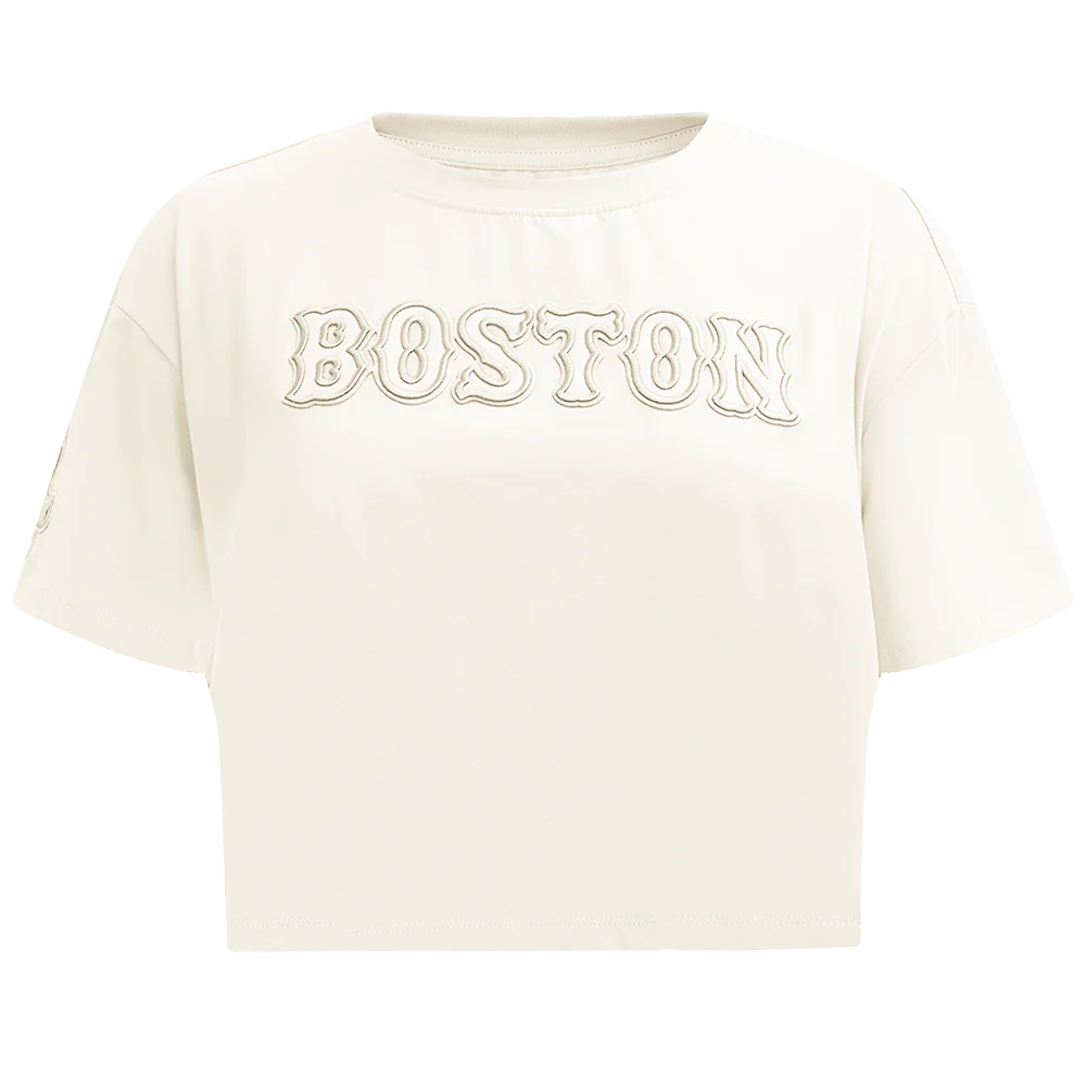 MLB BOSTON RED SOX NEUTRAL WOMEN'S BOXY TOP (EGGSHELL)
