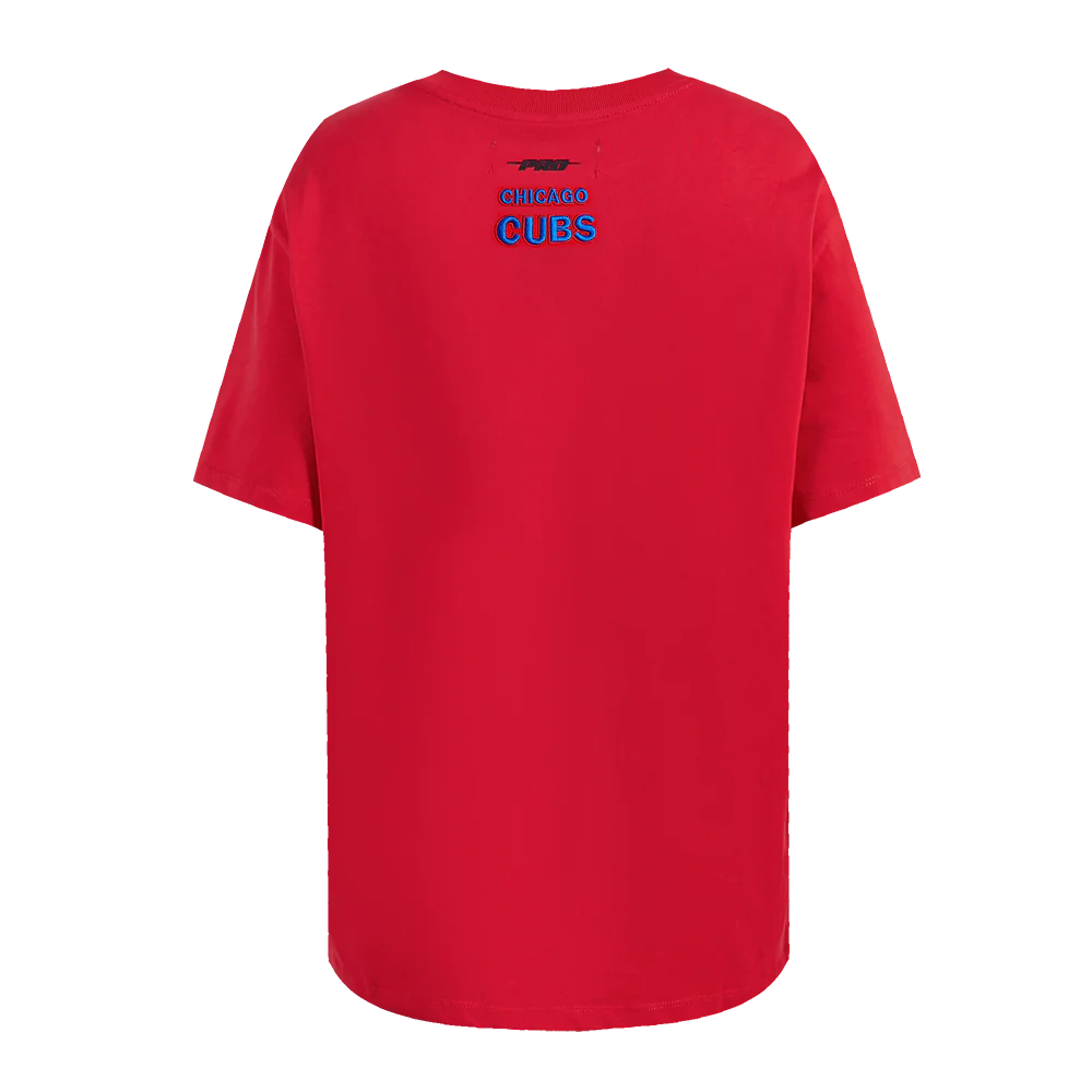 MLB CHICAGO CUBS SCRIPT TAIL WOMEN'S BOYFRIEND TOP (RED) - Image 3