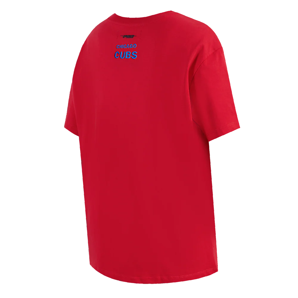 MLB CHICAGO CUBS SCRIPT TAIL WOMEN'S BOYFRIEND TOP (RED) - Image 4