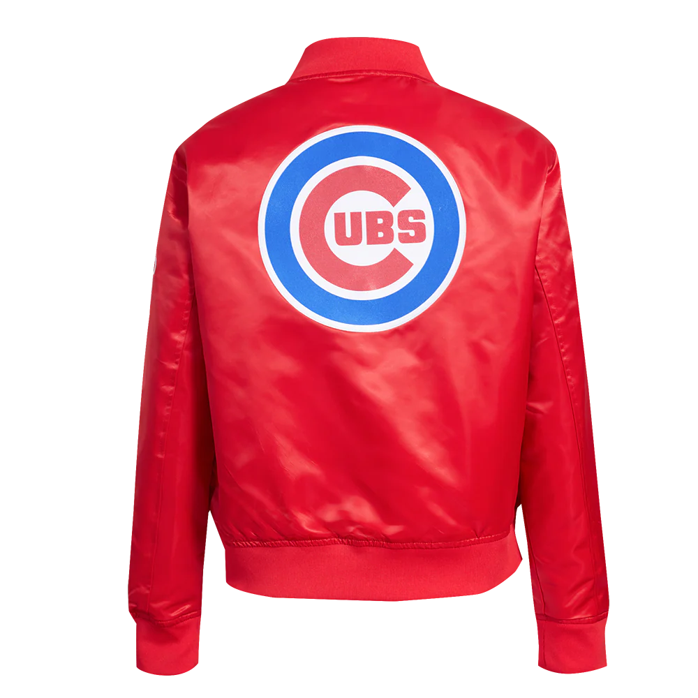 MLB CHICAGO CUBS CLASSIC WOMEN'S SATIN JACKET (RED) - Image 3