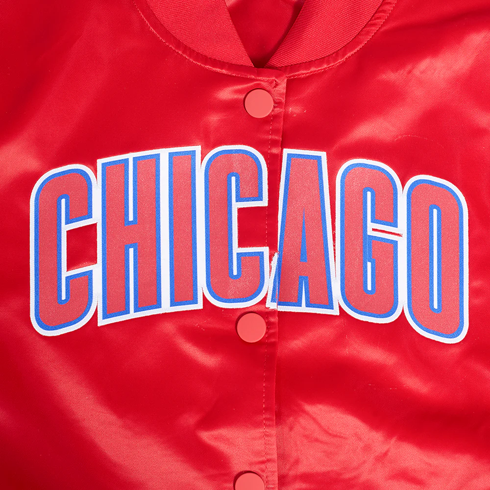 MLB CHICAGO CUBS CLASSIC WOMEN'S SATIN JACKET (RED) - Image 5