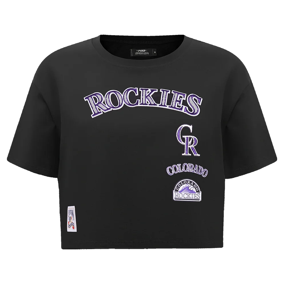 MLB COLORADO ROCKIES RETRO CLASSIC WOMEN'S BOXY TOP (BLACK)