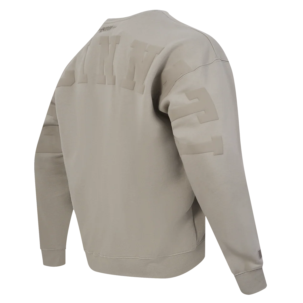 MLB CINCINNATI REDS WINGSPAN MEN'S DROP SHOULDER FLEECE CREWNECK (TAUPE) - Image 6