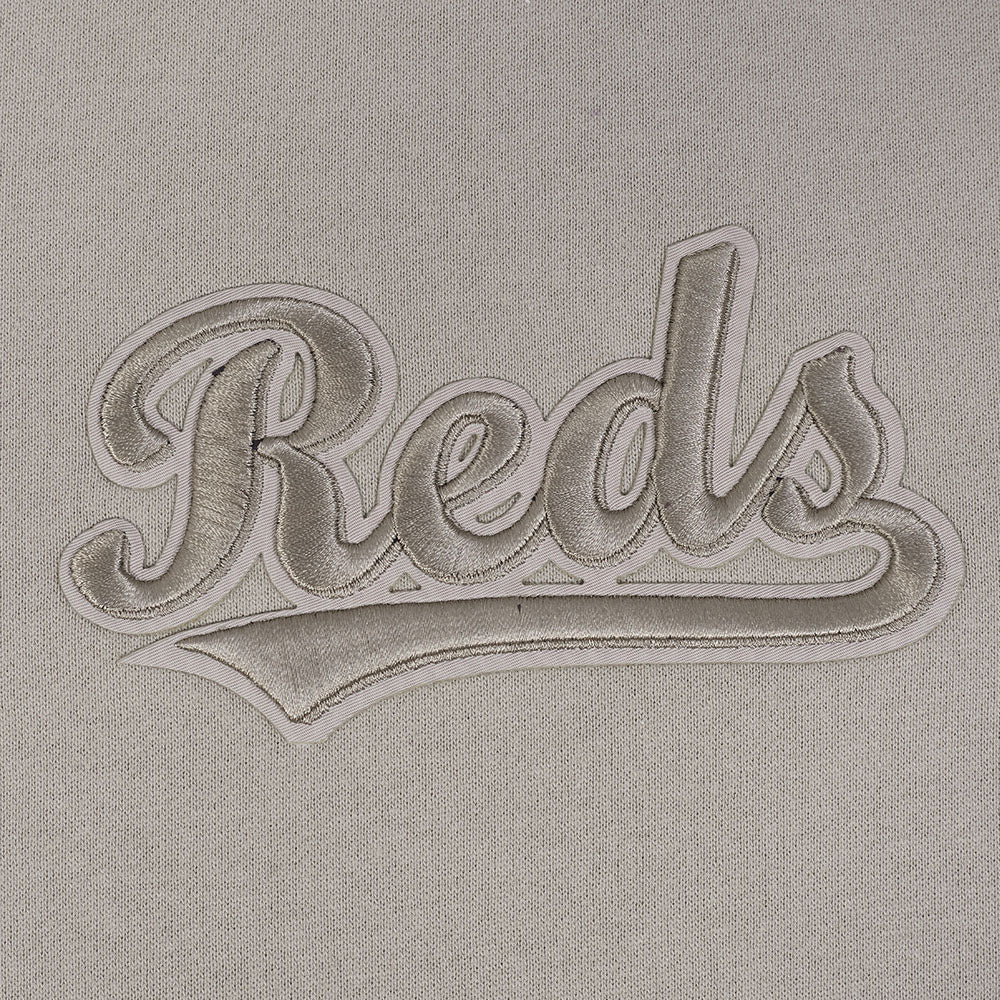 MLB CINCINNATI REDS WINGSPAN MEN'S DROP SHOULDER FLEECE CREWNECK (TAUPE) - Image 8
