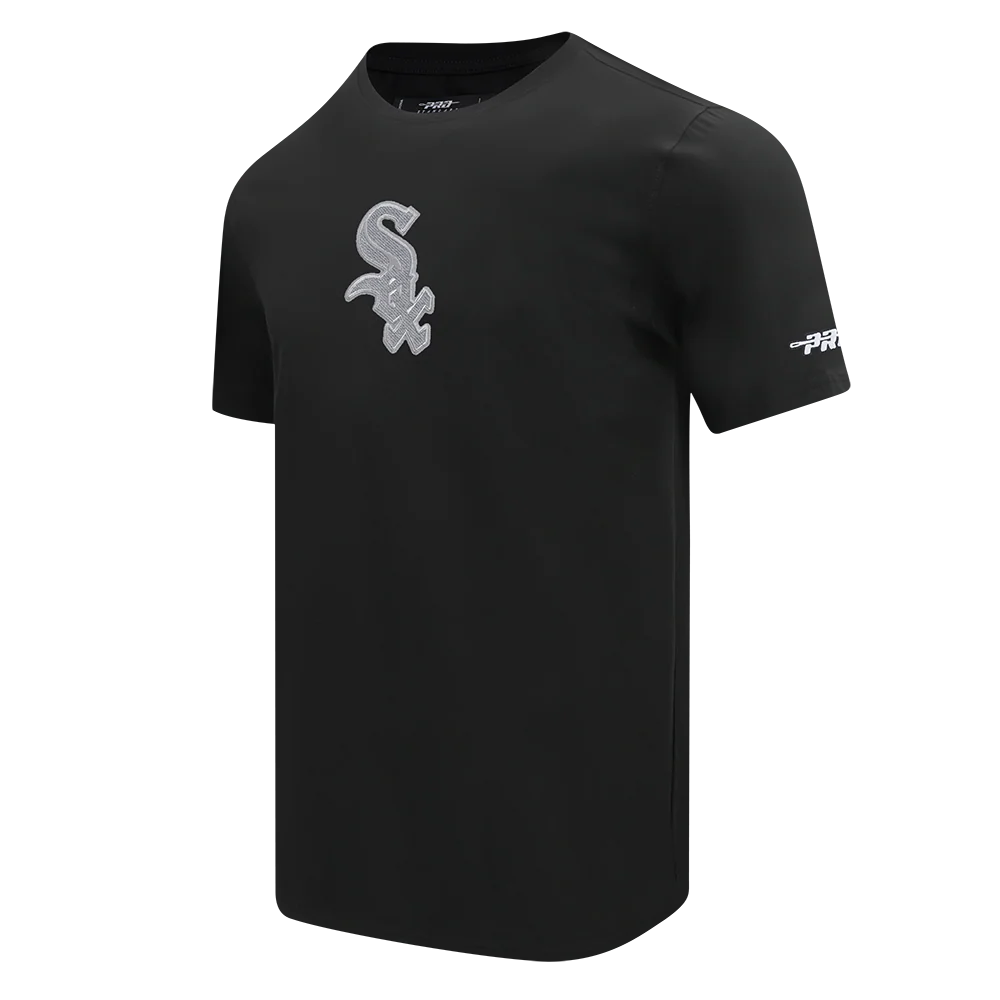 MLB CHICAGO WHITE SOX REVERSE FRENCH TERRY MEN'S COTTON JERSEY DROP SHOULDER TEE (BLACK) - Image 4
