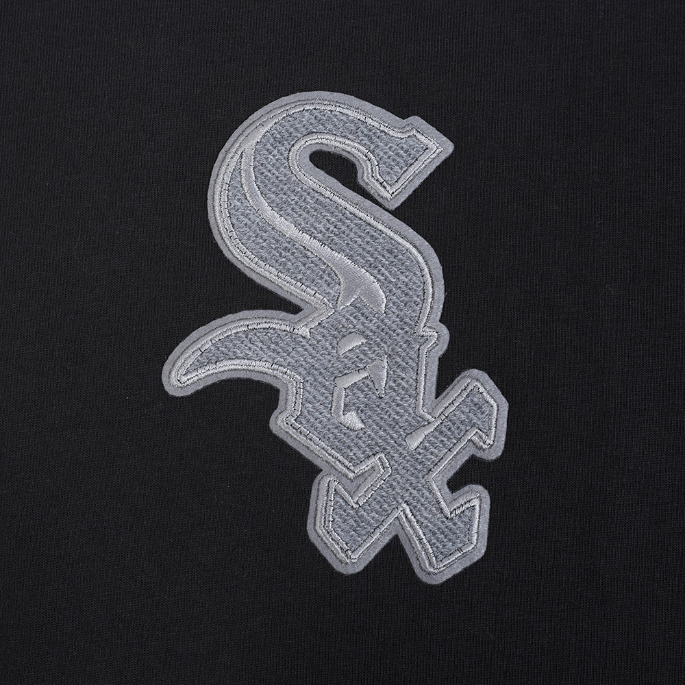 MLB CHICAGO WHITE SOX REVERSE FRENCH TERRY MEN'S COTTON JERSEY DROP SHOULDER TEE (BLACK) - Image 8