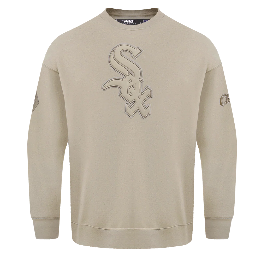 MLB CHICAGO WHITE SOX NEUTRAL DROP SHOULDER FLEECE CREWNECK (TAUPE)