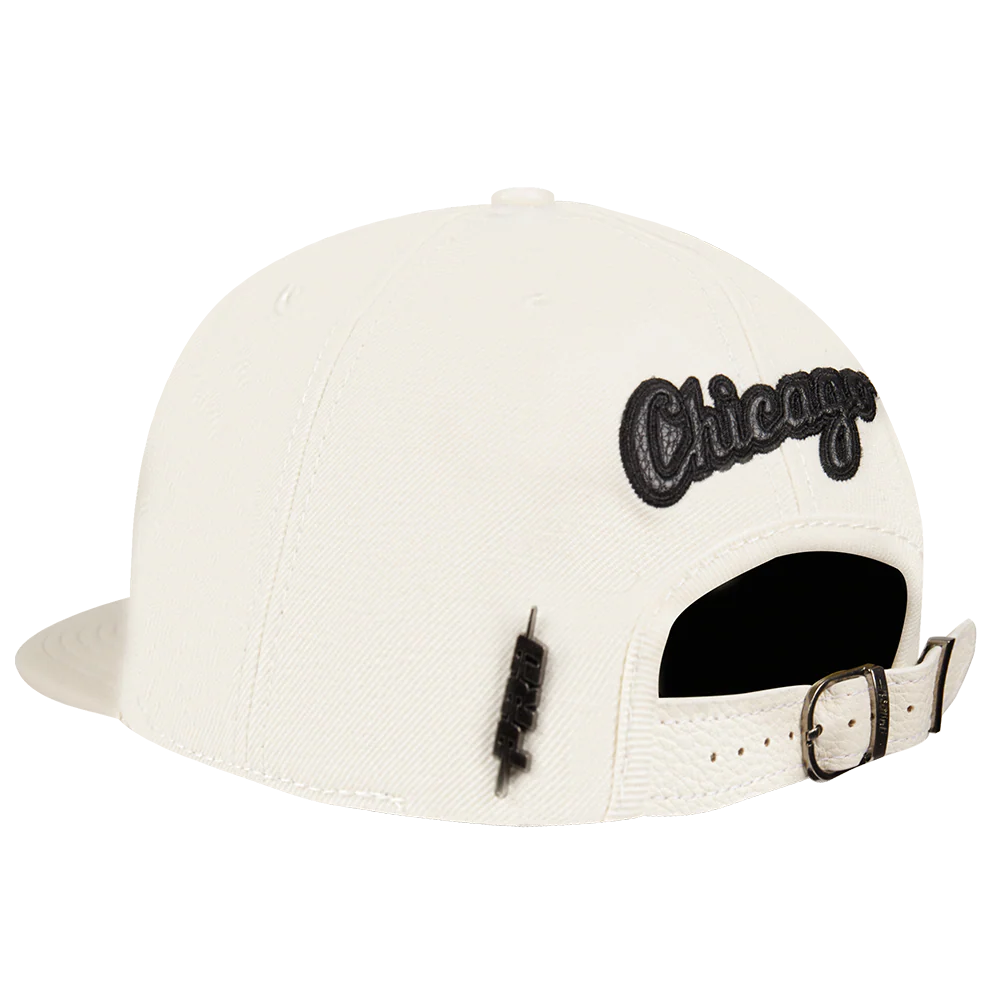 MLB CHICAGO WHITE SOX TRIPLE TONAL PRIMARY LOGO STRAPBACK HAT (EGGSHELL) - Image 3