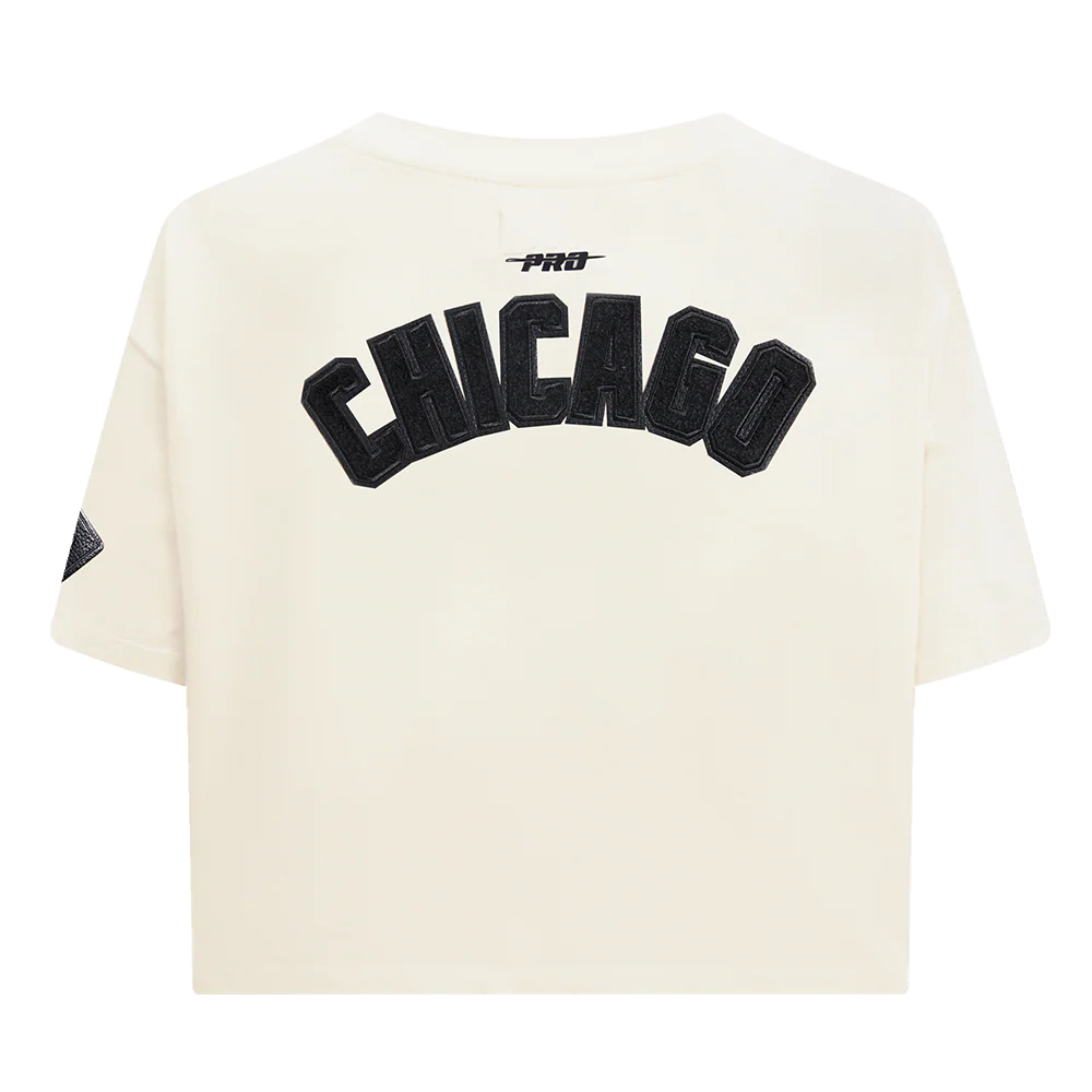 MLB CHICAGO WHITE SOX TRIPLE TONAL SINGLE JERSEY BOXY WOMEN'S TEE (EGGSHELL) - Image 4