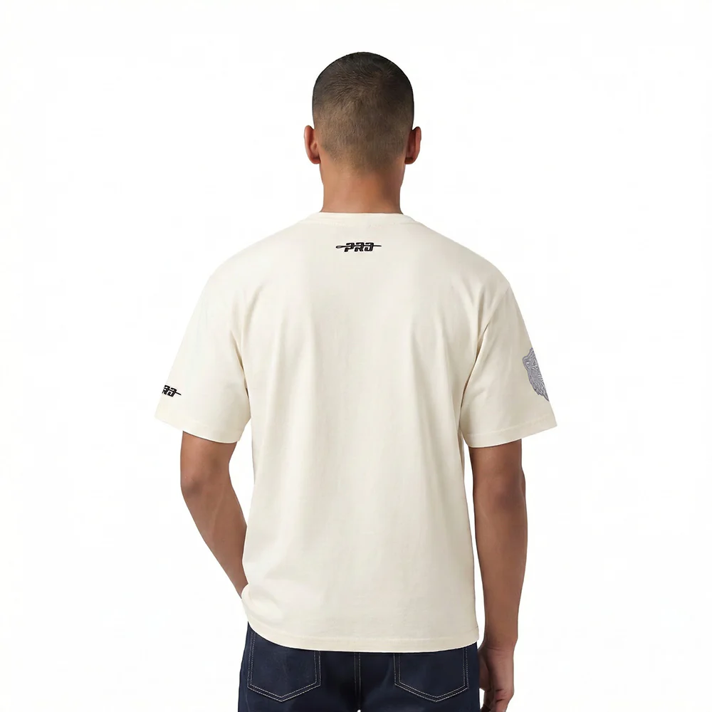 MLB DETROIT TIGERS REVERSE FRENCH TERRY MEN'S COTTON JERSEY DROP SHOULDER TOP (EGGSHELL) - Image 2