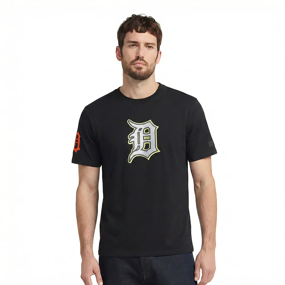 MLB DETROIT TIGERS UNDER THE LIGHTS MEN'S SINGLE JERSEY TEE (BLACK)