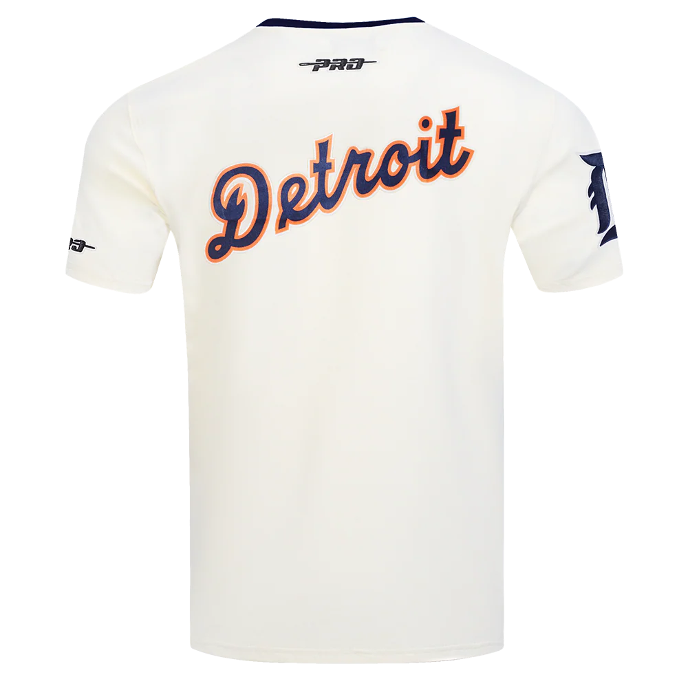 MLB DETROIT TIGERS RETRO CASCADE MEN'S RINGER TOP (EGGSHELL/ MIDNIGHT NAVY) - Image 3