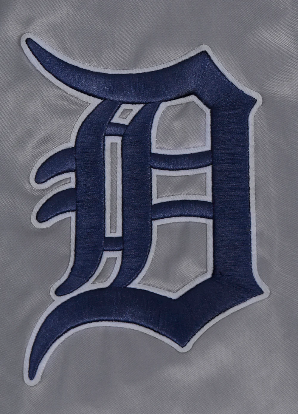 MLB DETROIT TIGERS SCRIPT TAIL MEN'S SATIN JACKET (GRAY) - Image 5