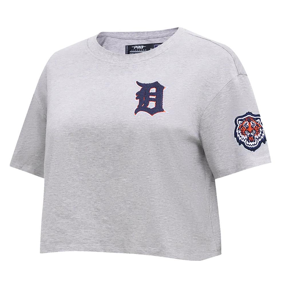 MLB DETROIT TIGERS CLASSIC WOMEN'S BOXY TOP (HEATHER GREY) - Image 2