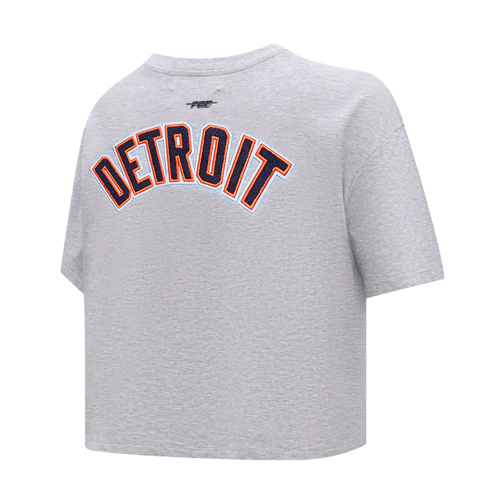 MLB DETROIT TIGERS CLASSIC WOMEN'S BOXY TOP (HEATHER GREY) - Image 3