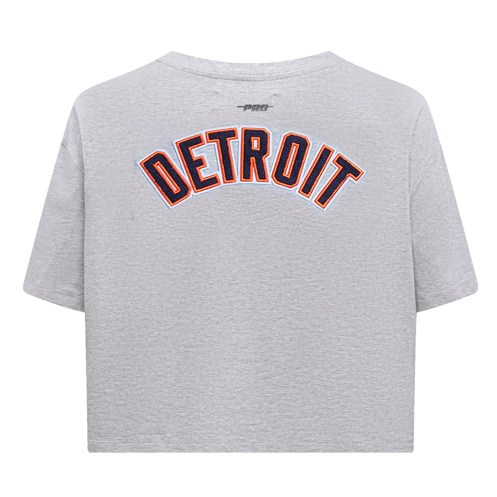MLB DETROIT TIGERS CLASSIC WOMEN'S BOXY TOP (HEATHER GREY) - Image 4
