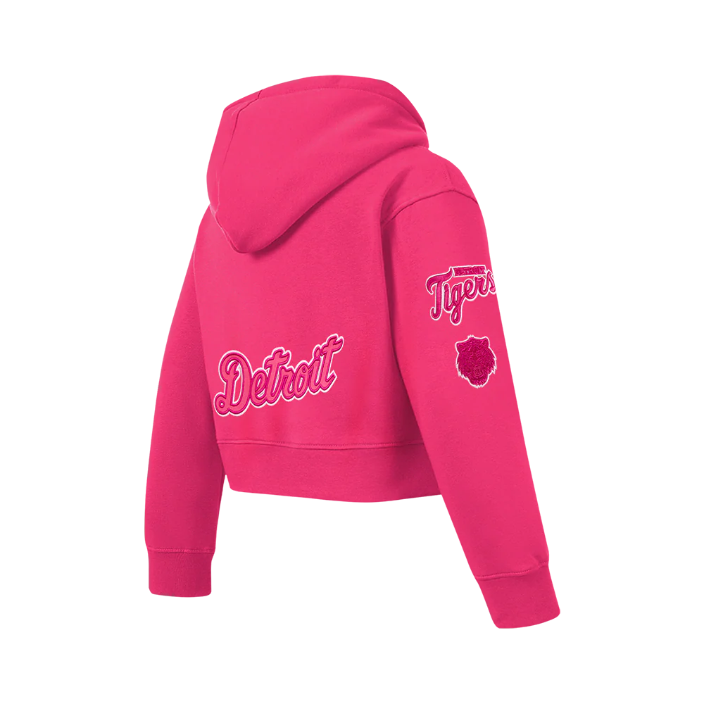MLB DETROIT TIGERS TRIPLE PINK BIG GIRLS FLEECE PO HOODIE (BEETROOT PURPLE) - Image 4