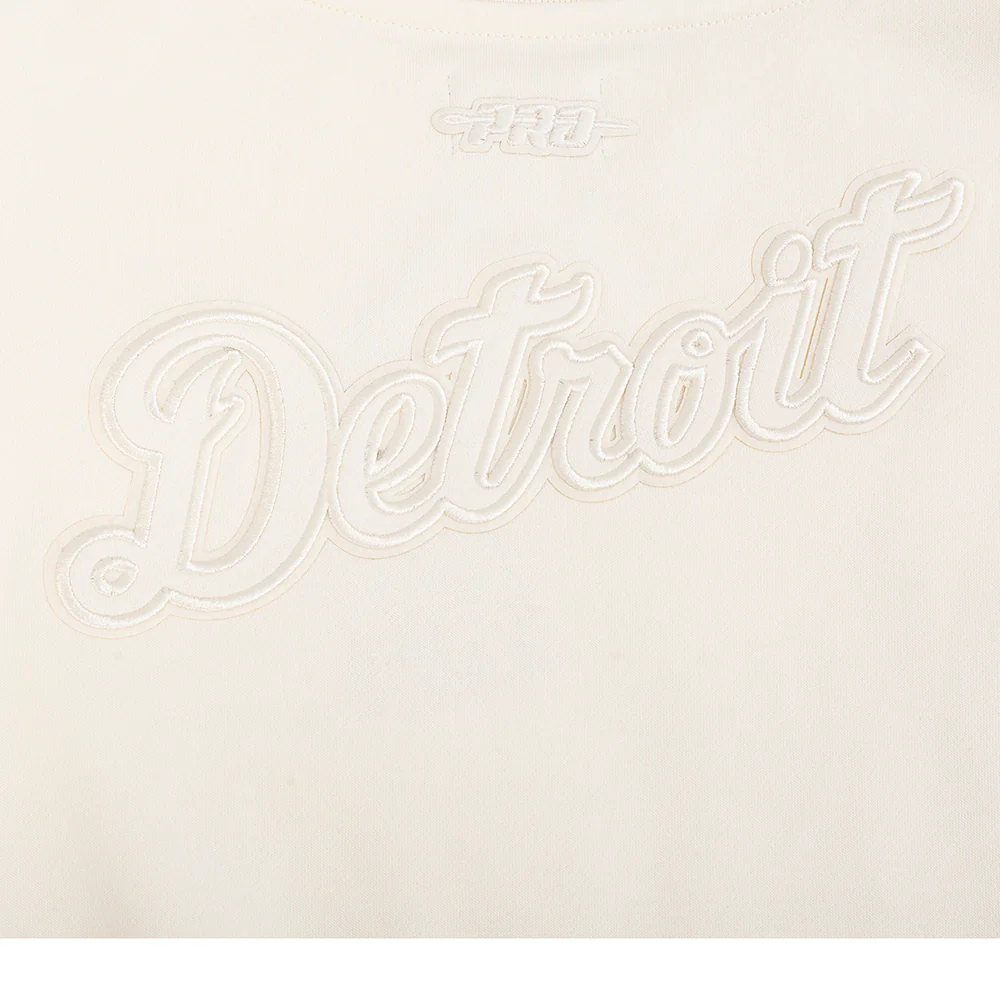 MLB DETROIT TIGERS NEUTRAL BIG GIRLS FLEECE CREWNECK (EGGSHELL) - Image 6