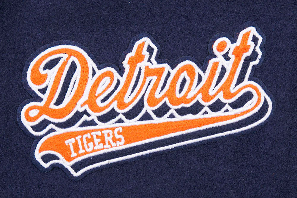 MLB DETROIT TIGERS SCRIPT TAIL WOMEN'S WOOL VARSITY JACKET (MIDNIGHT NAVY/ORANGE/MIDNIGHT NAVY) - Image 6