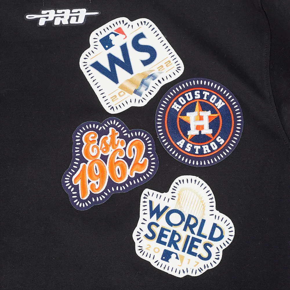 MLB HOUSTON ASTROS DIY PICK STITCH MEN'S DOUBLE KNIT PULLOVER HOODIE (BLACK) - Image 11