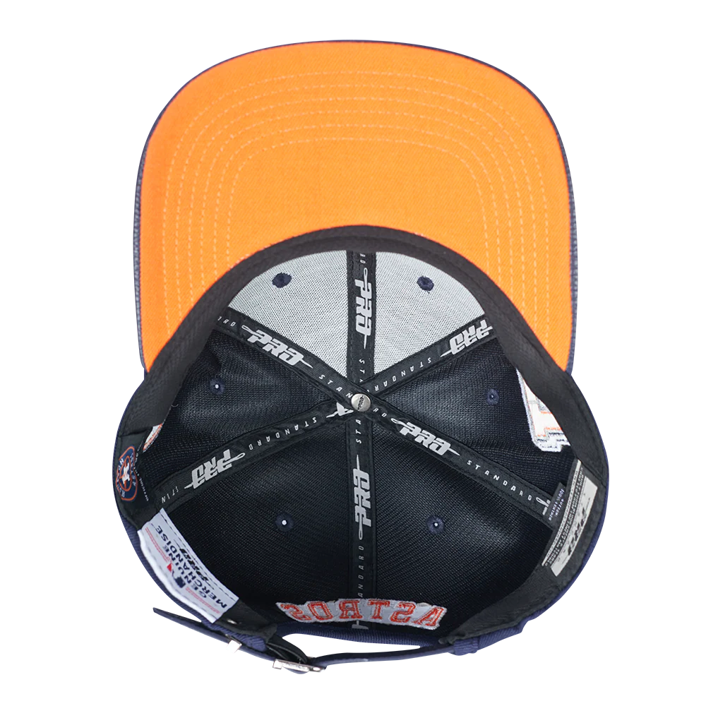 MLB HOUSTON ASTROS MASHUP UNISEX WOOL LEATHER STRAPBACK HAT (MIDNIGHT NAVY) - Image 6