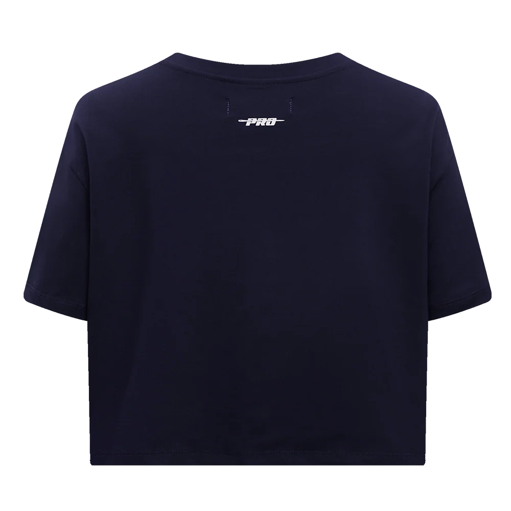 MLB HOUSTON ASTROS SCRIPT TAIL WOMEN'S SINGLE JERSEY BOXY TOP (MIDNIGHT NAVY) - Image 4