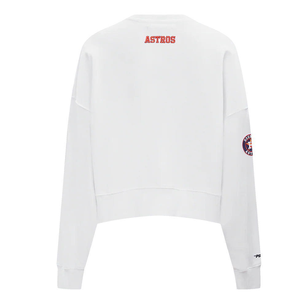 MLB HOUSTON ASTROS CLASSIC WOMEN'S CREWNECK (WHITE) - Image 3