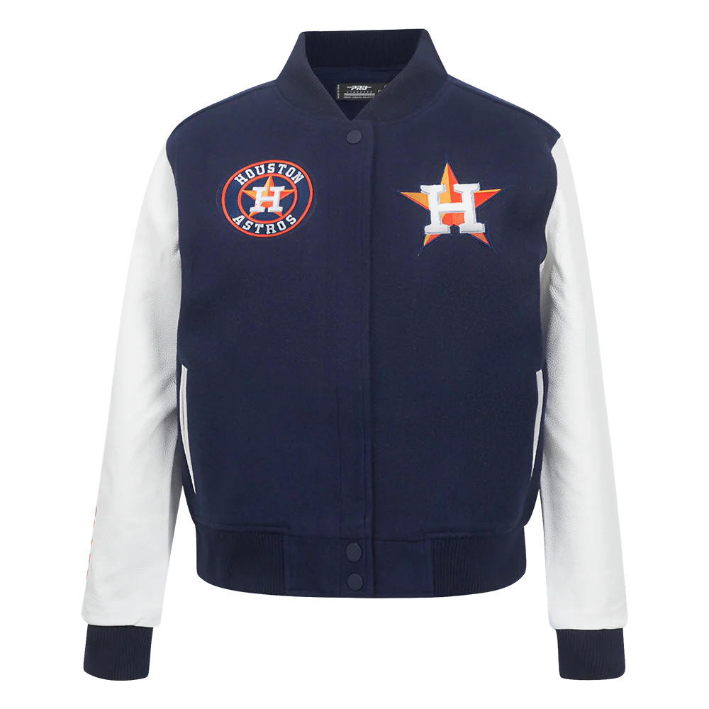 MLB HOUSTON ASTROS CLASSIC WOMEN'S WOOL VARSITY JACKET (MIDNIGHT NAVY/WHITE)