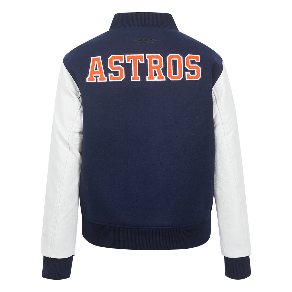 MLB HOUSTON ASTROS CLASSIC WOMEN'S WOOL VARSITY JACKET (MIDNIGHT NAVY/WHITE) - Image 3