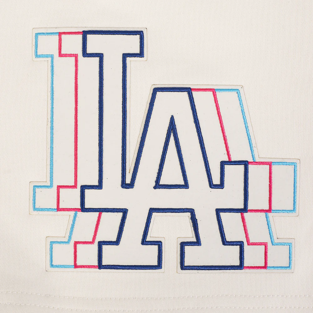MLB LOS ANGELES DODGERS ECHO LOGO MEN'S FLEECE SHORT (EGGSHELL) - Image 5
