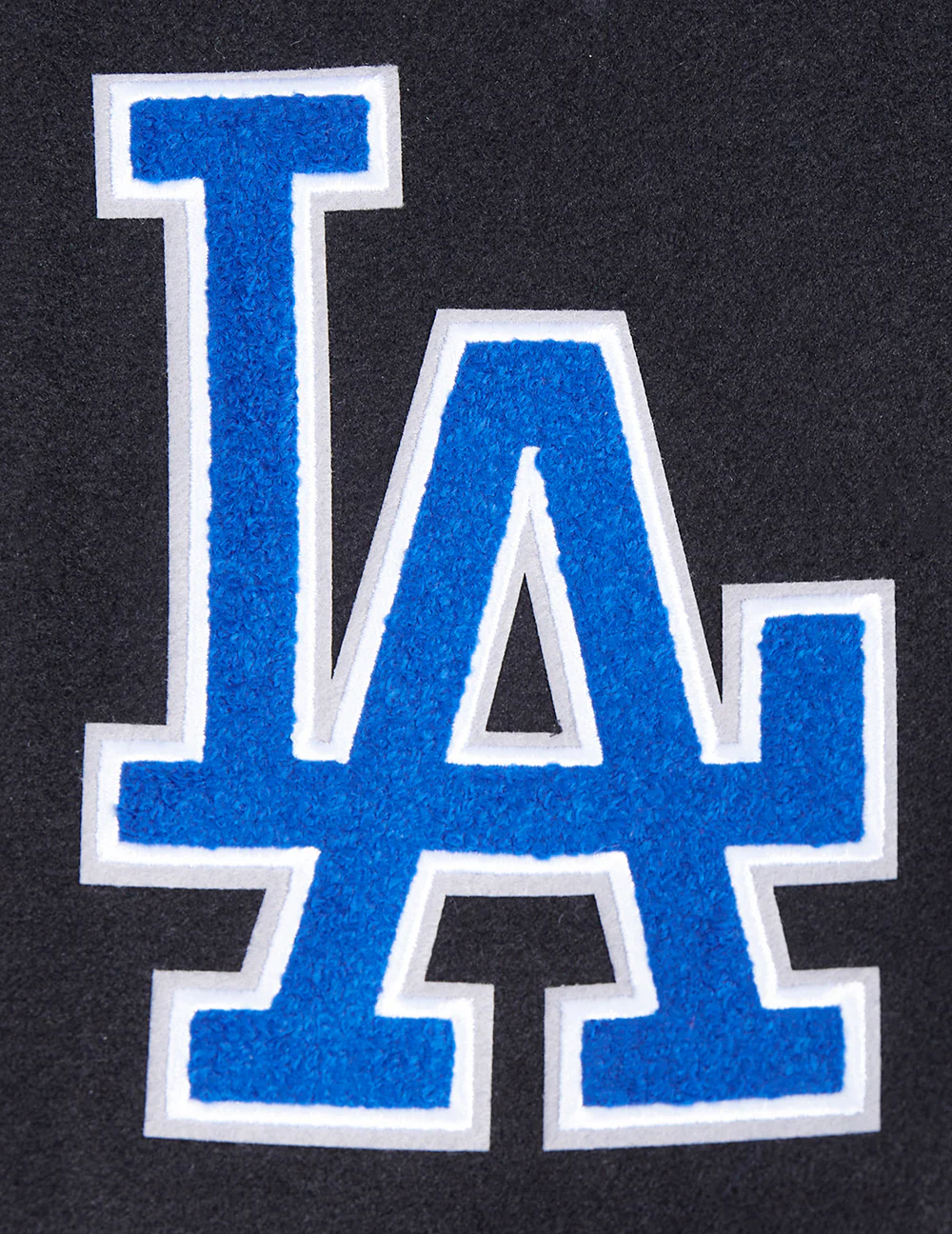 MLB LOS ANGELES DODGERS OLD ENGLISH MEN'S RIB WOOL VARSITY JACKET (BLACK/DODGER BLUE) - Image 5