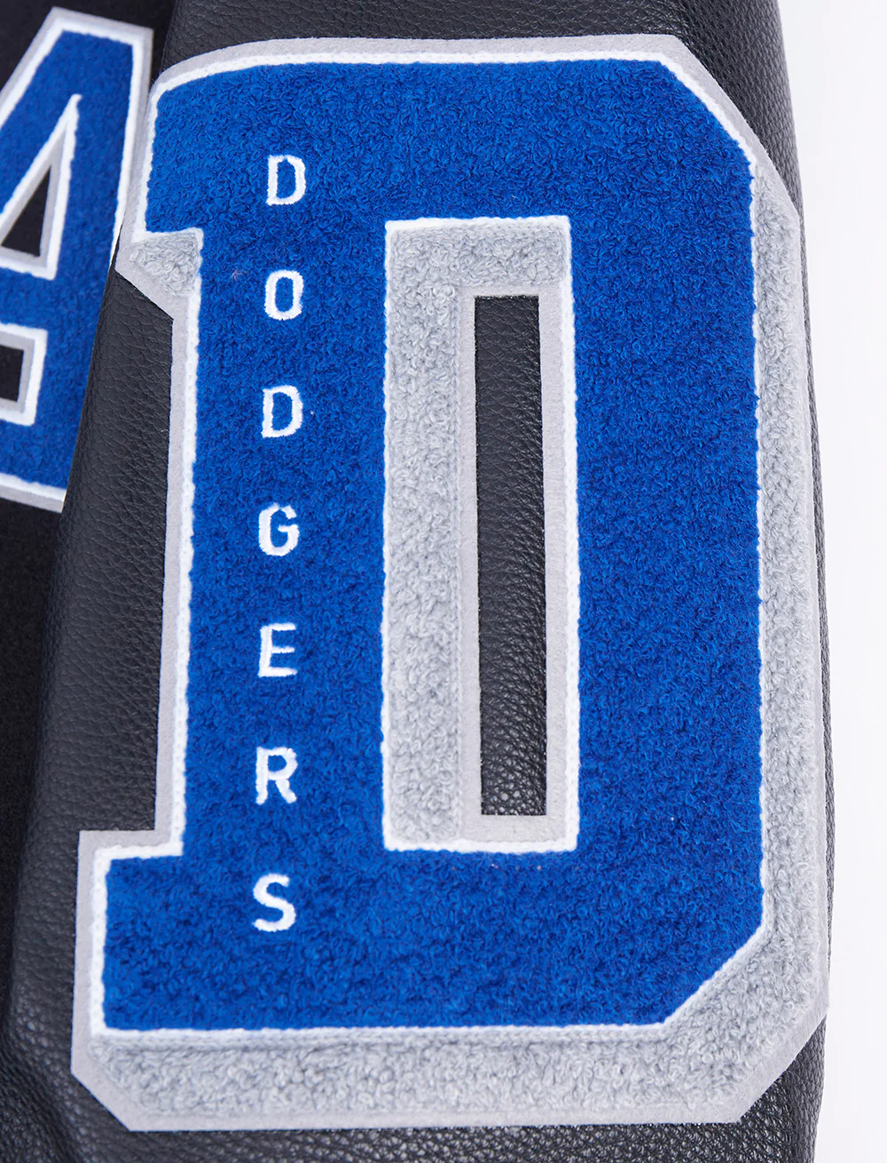 MLB LOS ANGELES DODGERS OLD ENGLISH MEN'S RIB WOOL VARSITY JACKET (BLACK/DODGER BLUE) - Image 8